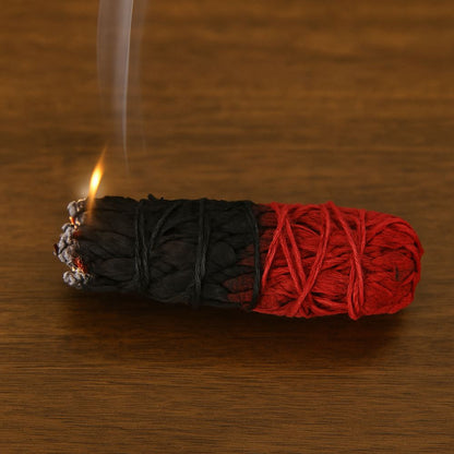 Smudge Stick, Reversible Sage Red & Black, Love 4"