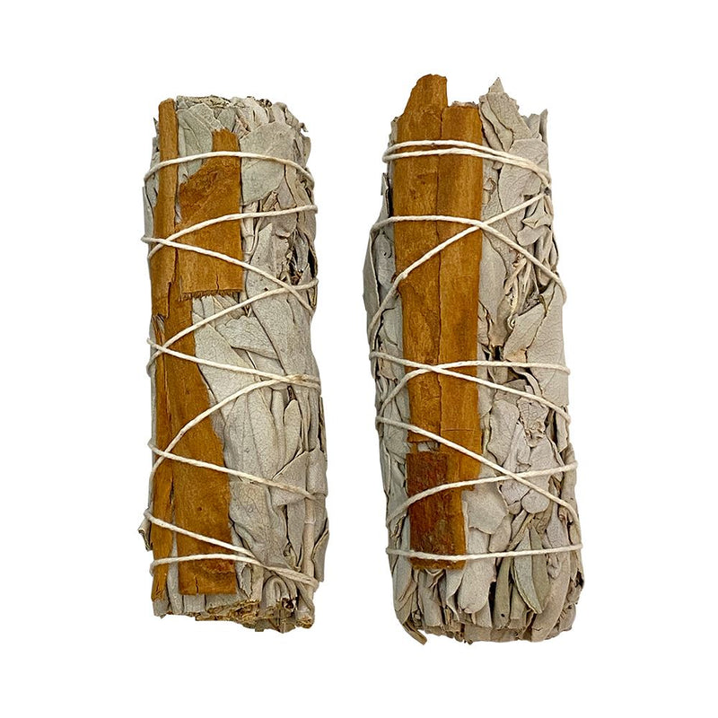 Smudge Sticks, White Sage and Cinnamon 4", Pack of 2