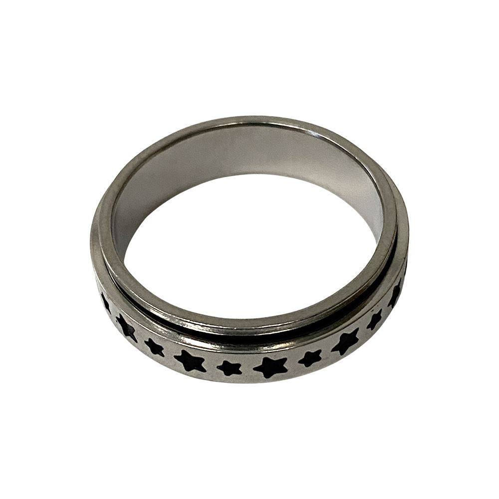 Fidget Ring, Size 10, Star Pattern