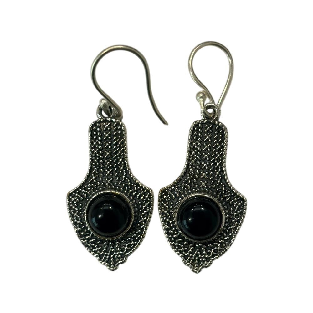 Silver-Plated Hanging Earwire Earrings (#07), 3x1.5cm