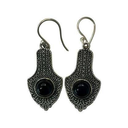 Silver-Plated Hanging Earwire Earrings (#07), 3x1.5cm