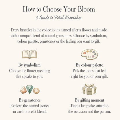 Petal Keepsakes Gemstone Bracelet, Amaryllis