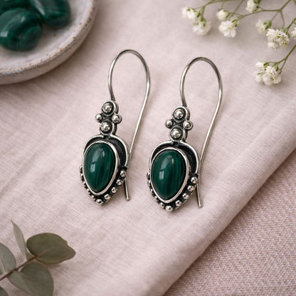 Silver-Plated Hanging Earwire Earrings (#05), 2x1cm