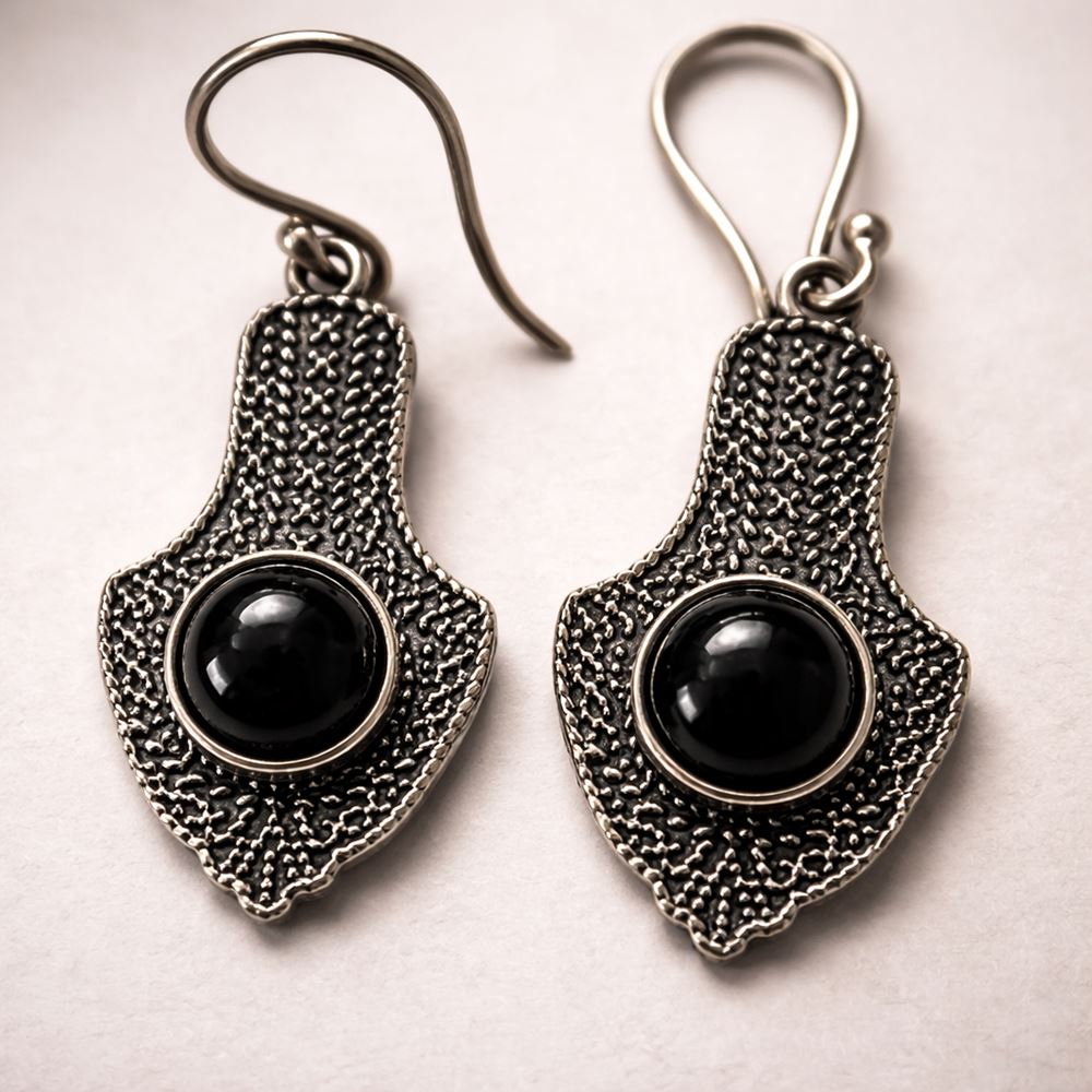 Silver-Plated Hanging Earwire Earrings (#07), 3x1.5cm