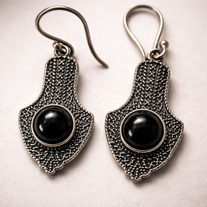 Silver-Plated Hanging Earwire Earrings (#07), 3x1.5cm