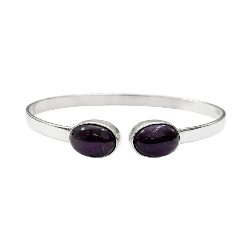 Silver-Plated Adjustable Oval Cuff Bangle - image 7