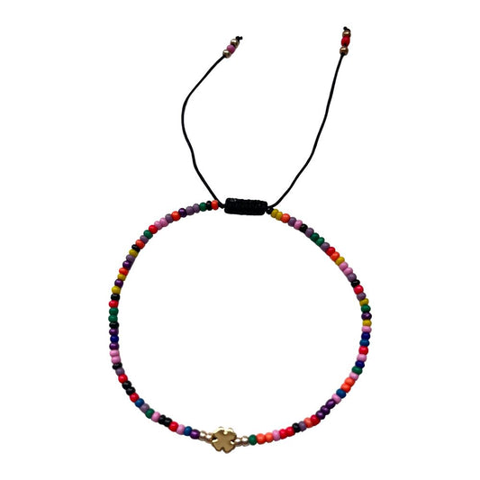 Clover Charm Beaded Bracelet, Assorted Colour