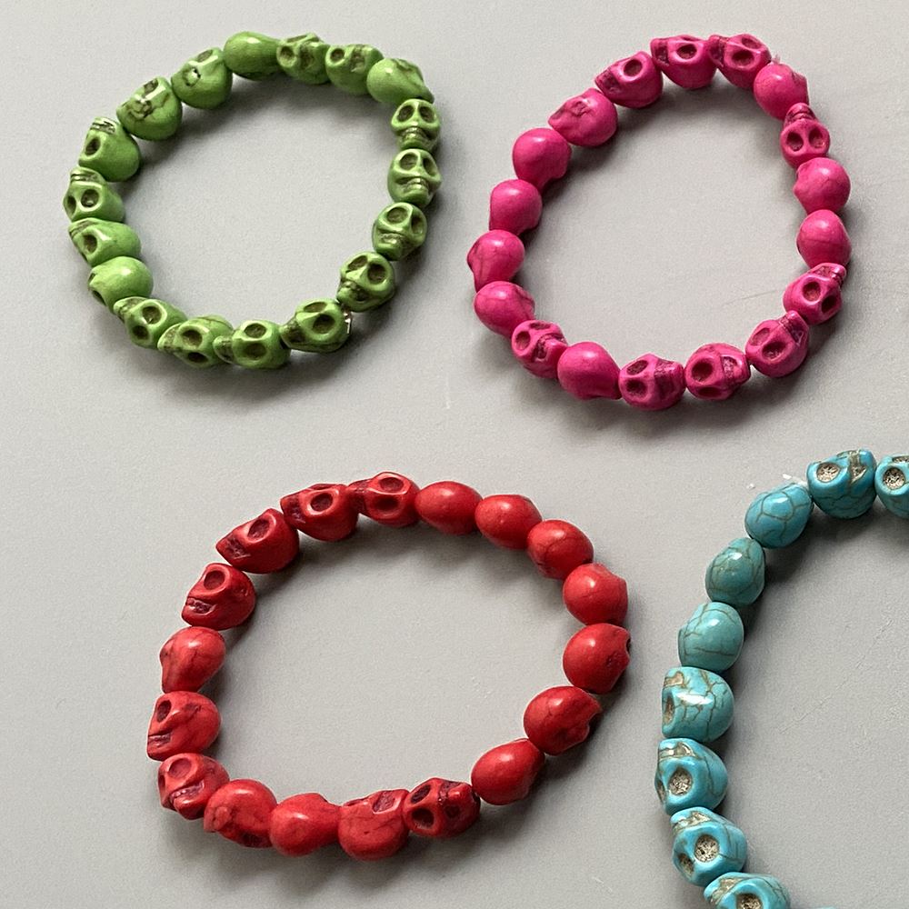 Skull Bracelet, Dyed Howlite