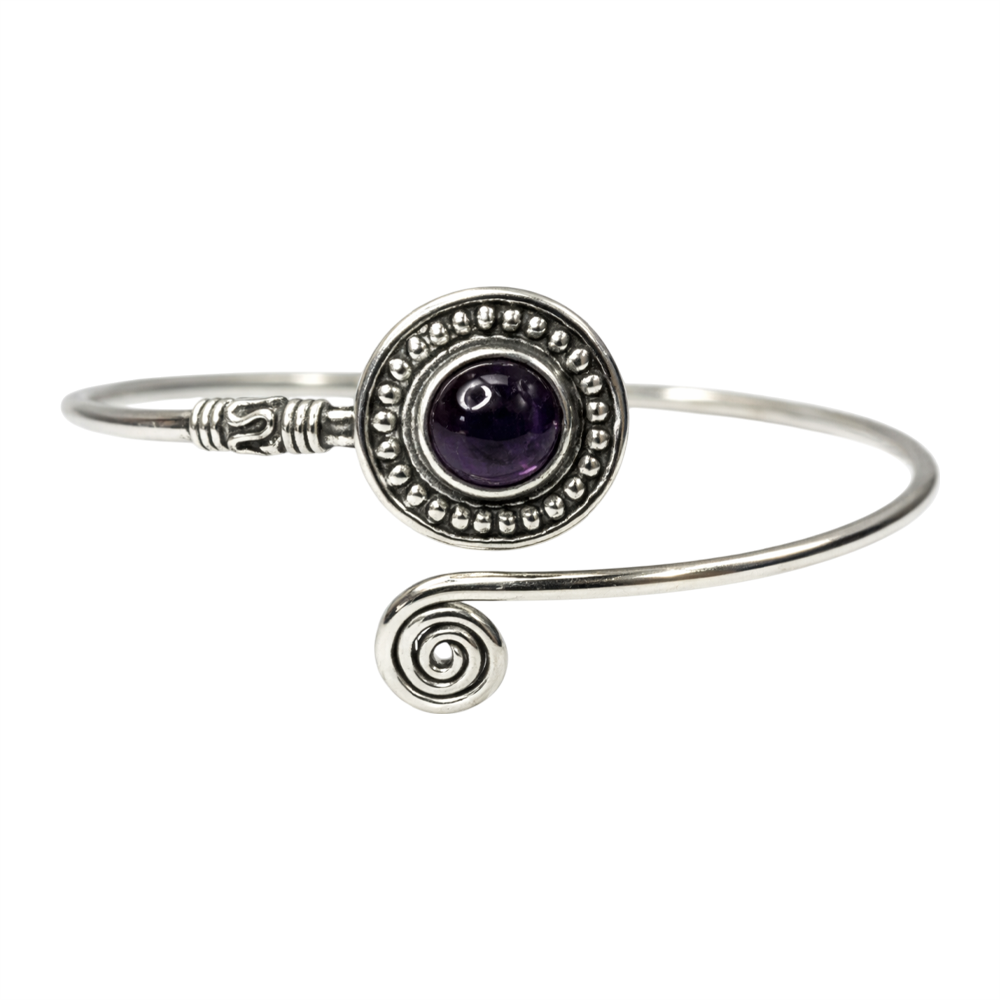 Silver-Plated Adjustable Boho Spiral Cuff Bangle - Wholesale UK - Global 1st