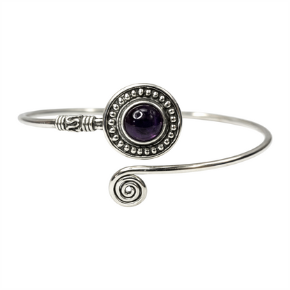 Silver-Plated Adjustable Boho Spiral Cuff Bangle - Wholesale UK - Global 1st