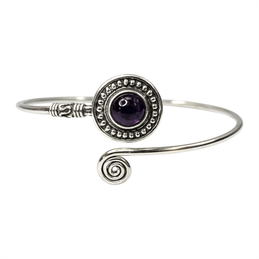 Silver-Plated Adjustable Boho Spiral Cuff Bangle - Wholesale UK - Global 1st