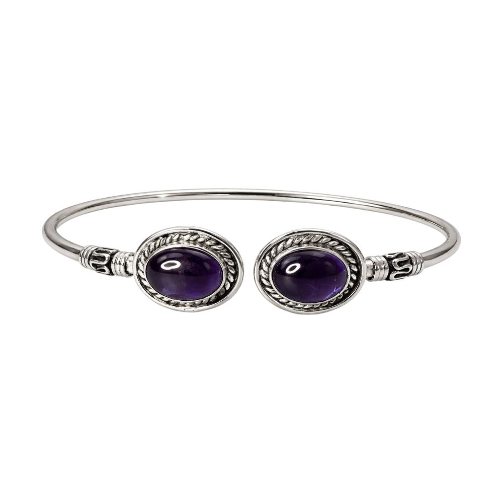 Silver-Plated Adjustable Boho Oval Cuff Bangle - image 15