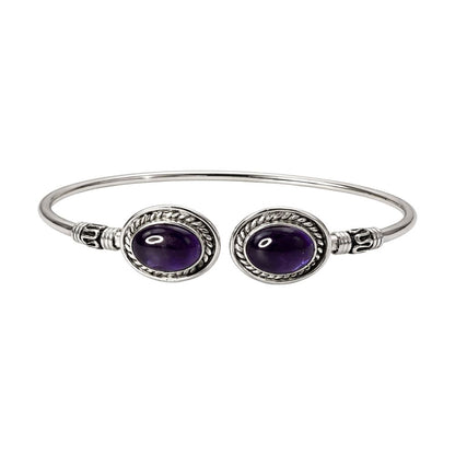 Silver-Plated Adjustable Boho Oval Cuff Bangle - image 15