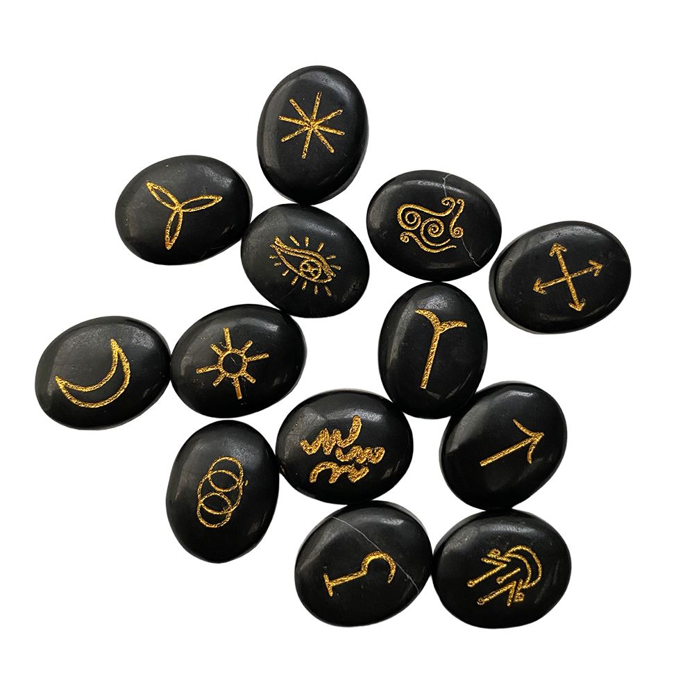 Witches Rune Set, Symbol Stones, With Pouch - image 11
