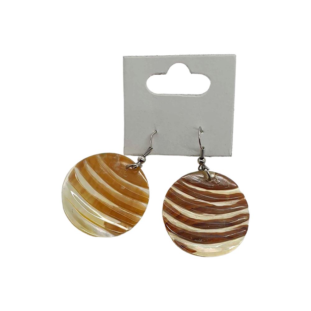 Capiz Shell Earrings, Circle