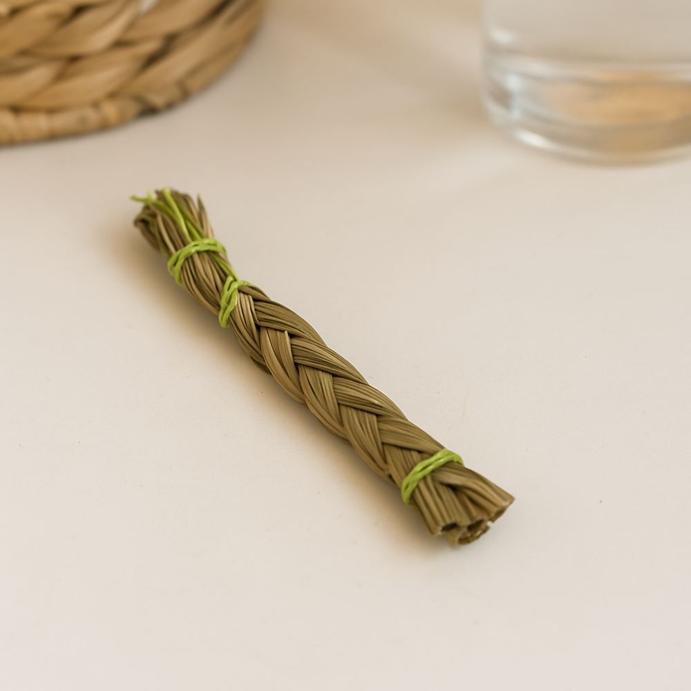 Smudge Stick, Braided Sweet Grass, 4"
