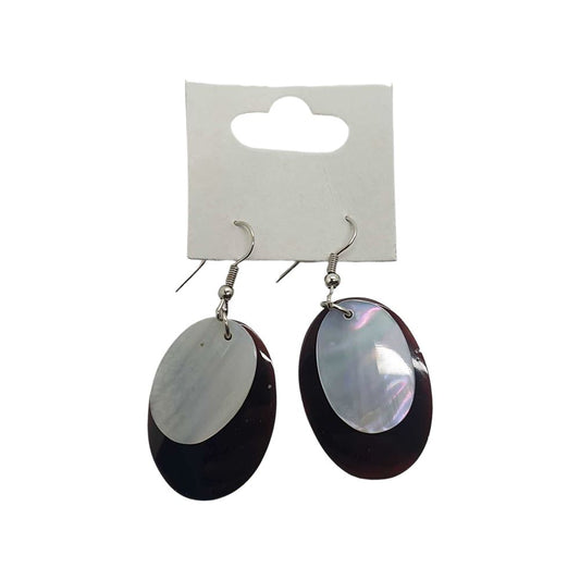 Capiz Shell Earrings, Oval