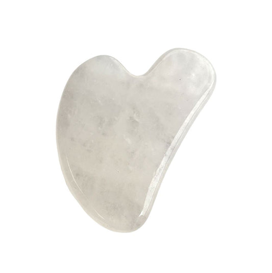 Gua Sha Facial Massage Tool, 8x5cm, Clear Quartz