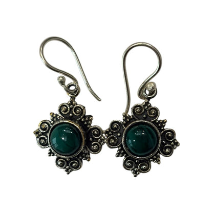 Silver-Plated Hanging Earwire Earrings (#04), 1x1cm