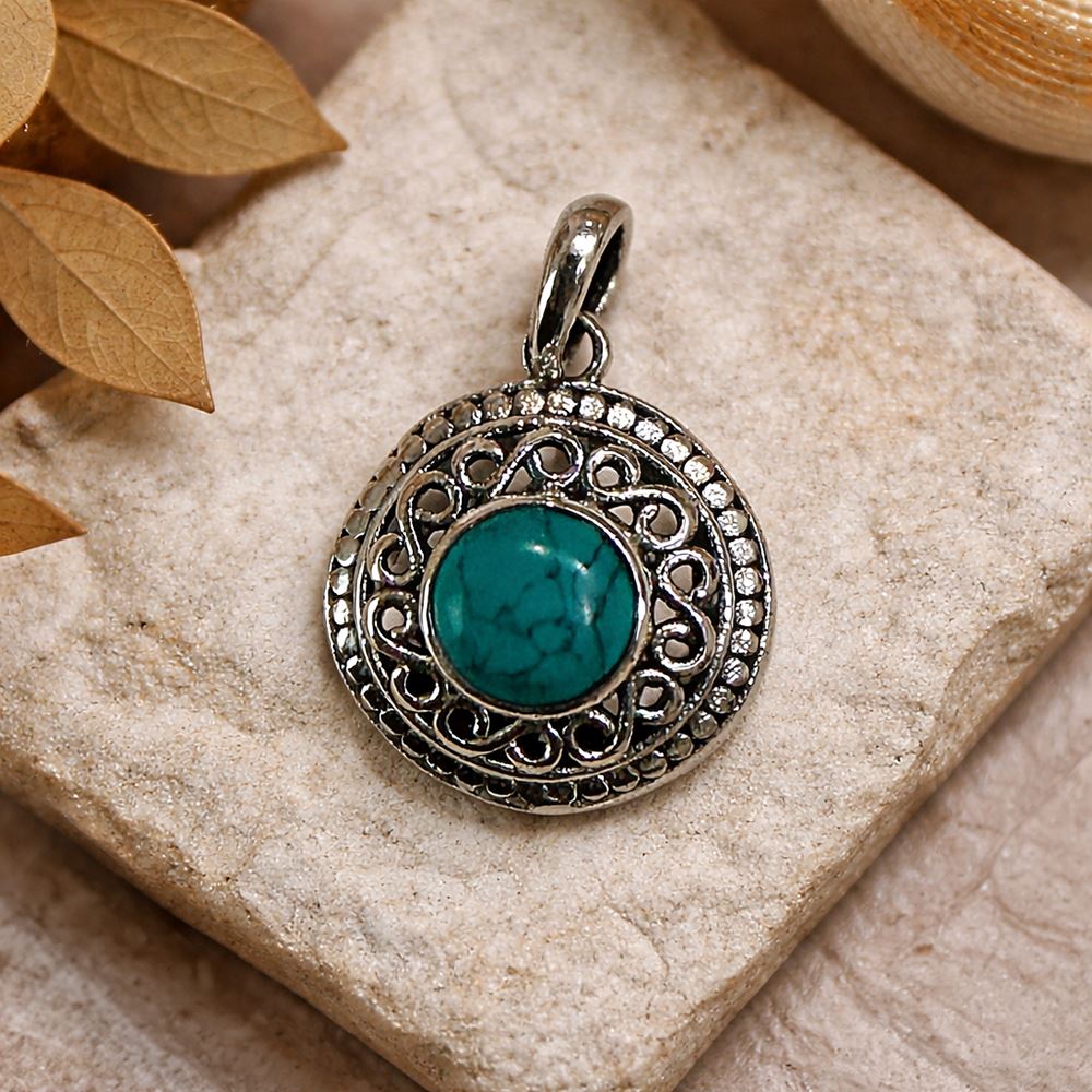 Silver-Plated Pendant (without Chain) (#03), 2x2cm