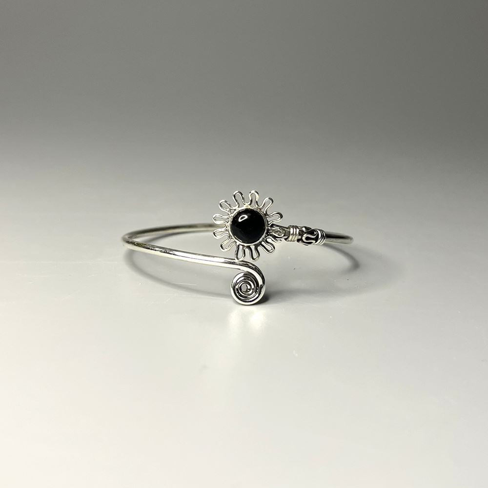 Silver Plated Adjustable Daisy Spiral Cuff Bangle - image 10