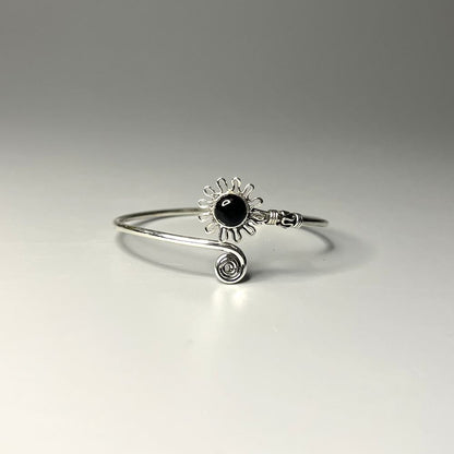 Silver Plated Adjustable Daisy Spiral Cuff Bangle - image 10