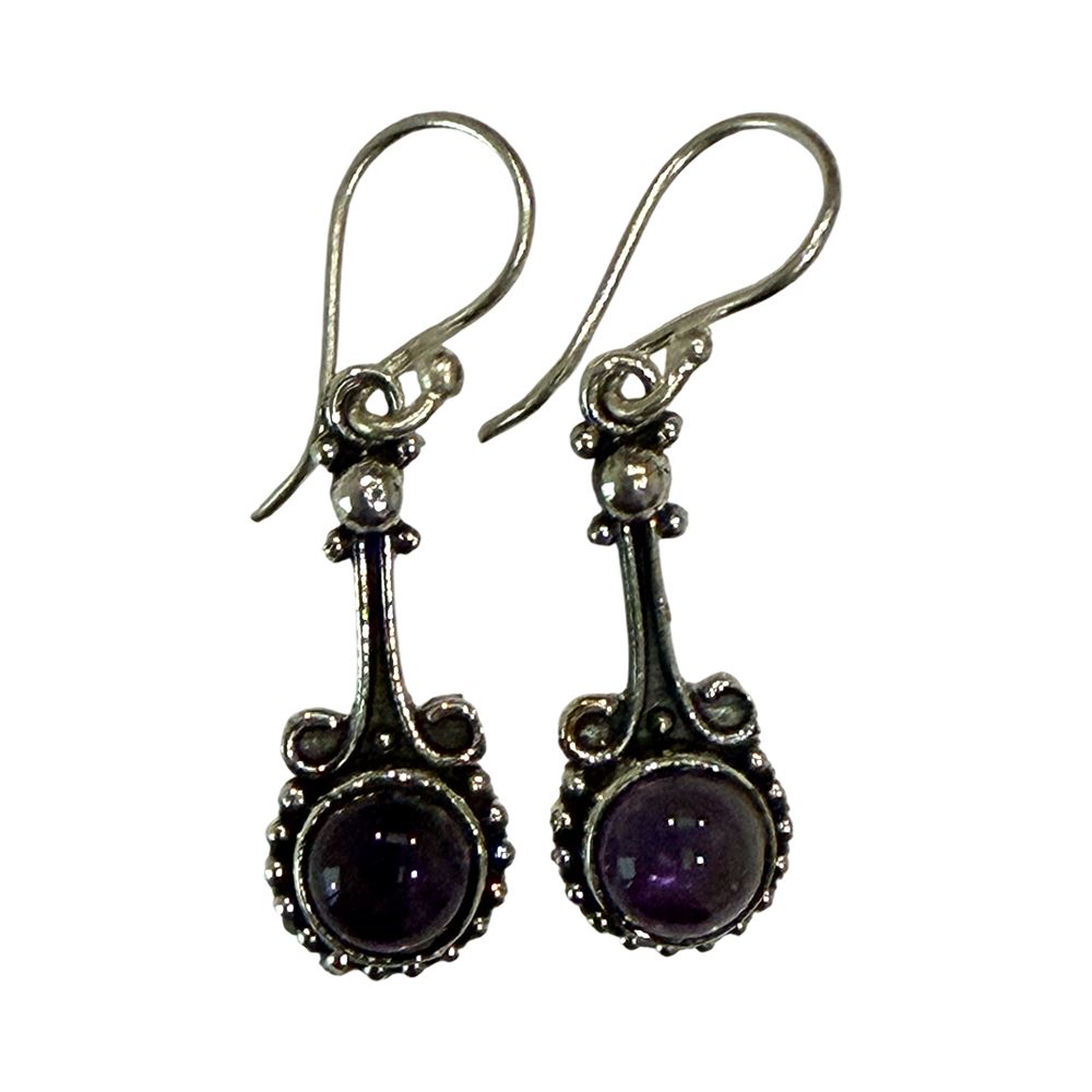 Silver-Plated Hanging Earwire Earrings (#03), 3x1cm