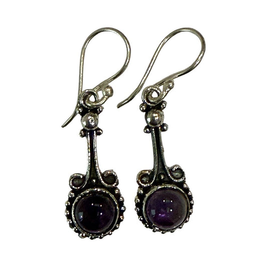 Silver-Plated Hanging Earwire Earrings (#03), 3x1cm