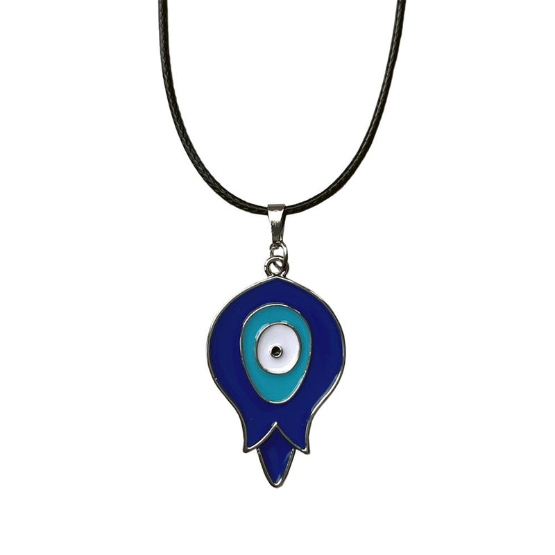 Evil Eye Tulip Pendant, Black Cord