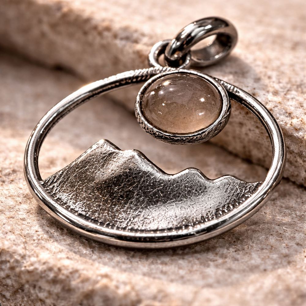 Silver-Plated Pendant (without Chain) (#02), 2.5x1.5cm