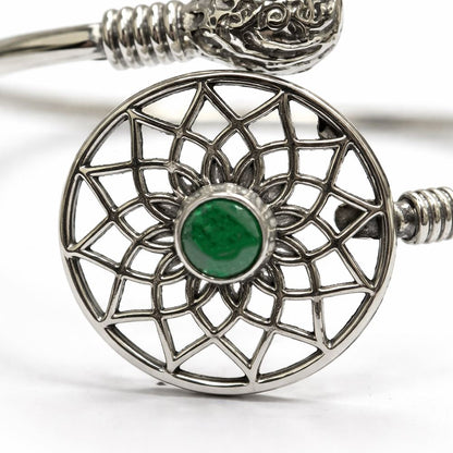 Silver-Plated Adjustable Dreamcatcher Cuff Bangle - image 8