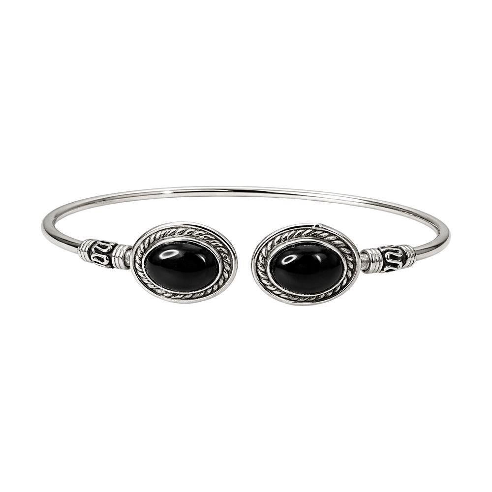 Silver-Plated Adjustable Boho Oval Cuff Bangle - Wholesale UK - Global 1st