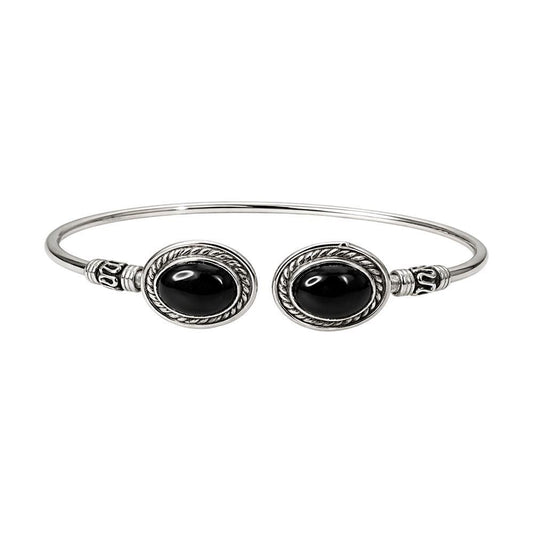 Silver-Plated Adjustable Boho Oval Cuff Bangle - Wholesale UK - Global 1st