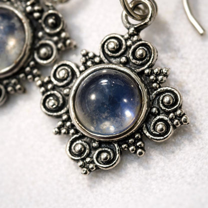 Silver-Plated Hanging Earwire Earrings (#04), 1x1cm