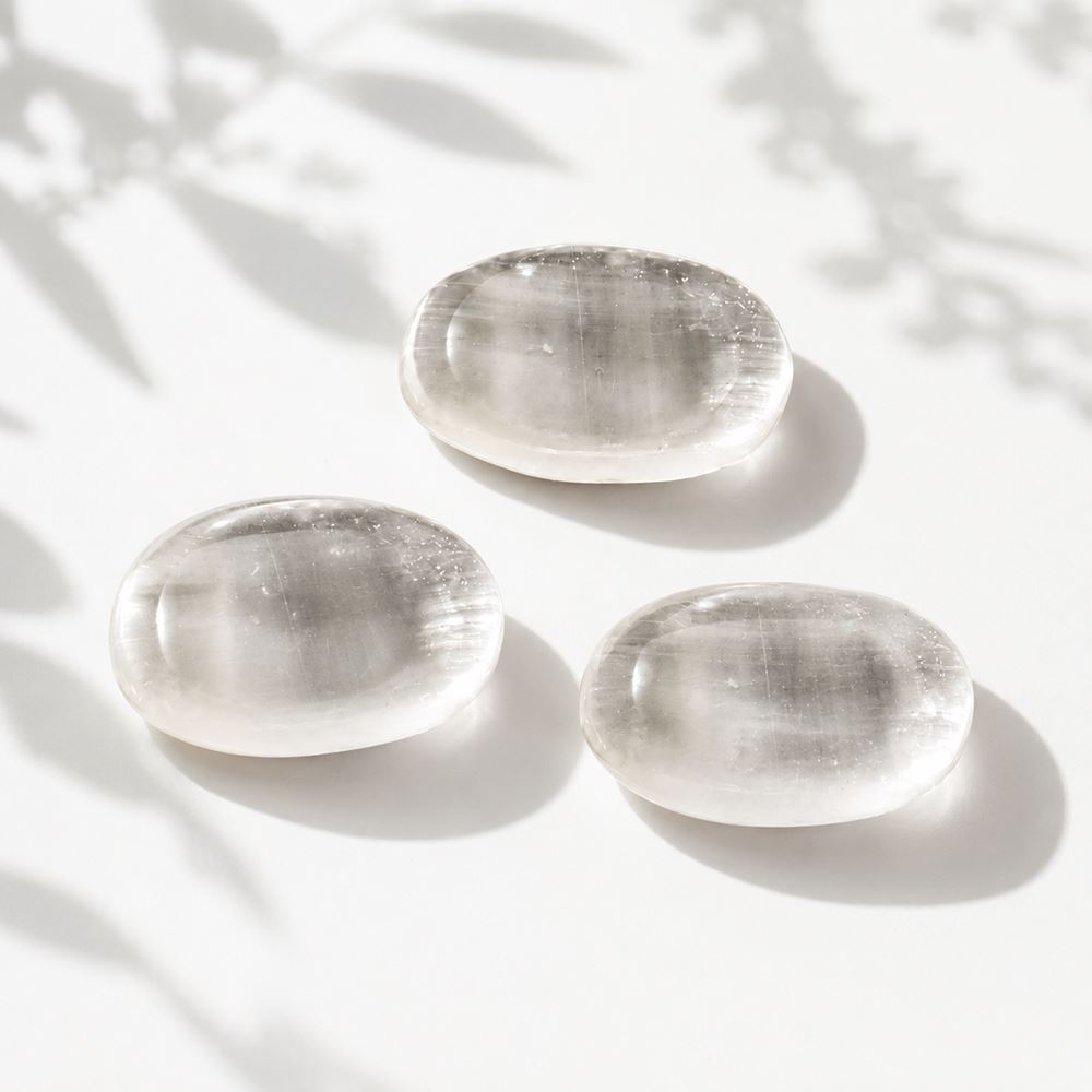 Worry Thumb Stone, Clear Quartz