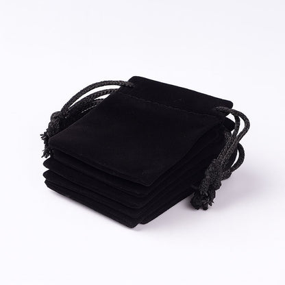 Velvet Pouches, Black, 7x5cm, Pack of 50