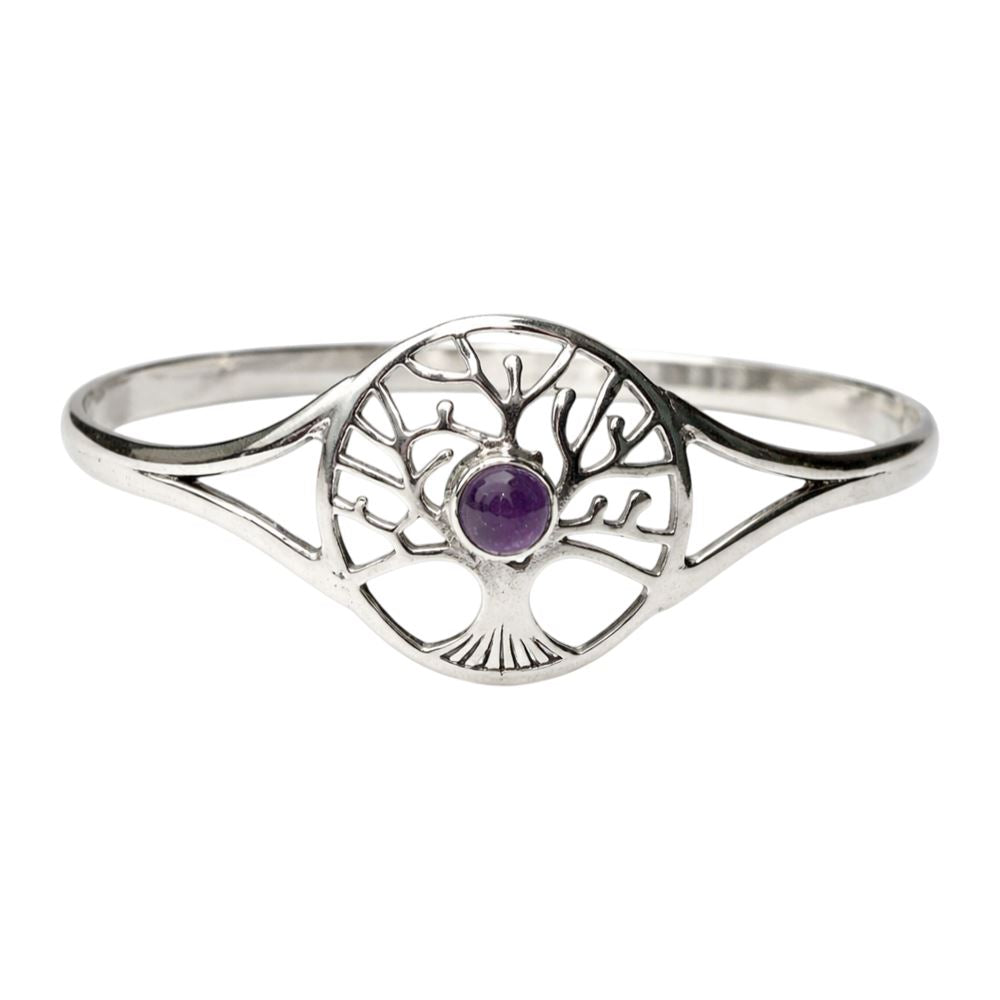 Silver-Plated Adjustable Tree of Life Cuff Bangle - image 12