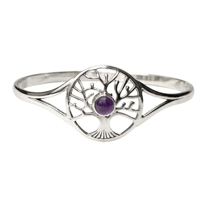 Silver-Plated Adjustable Tree of Life Cuff Bangle - image 12