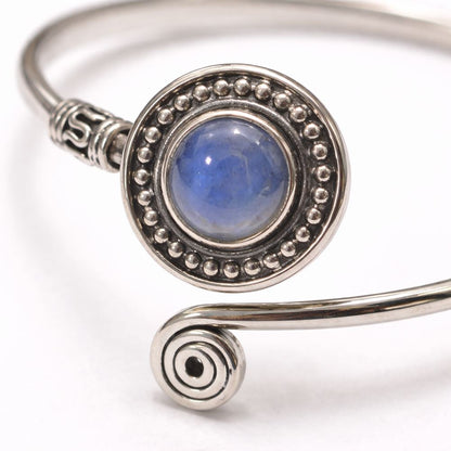 Silver-Plated Adjustable Boho Spiral Cuff Bangle - image 16