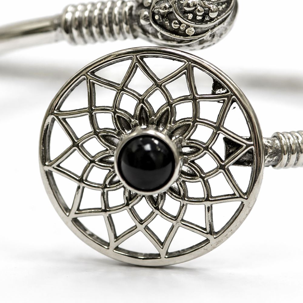Silver-Plated Adjustable Dreamcatcher Cuff Bangle - image 6