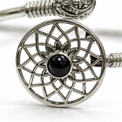 Silver-Plated Adjustable Dreamcatcher Cuff Bangle - image 6