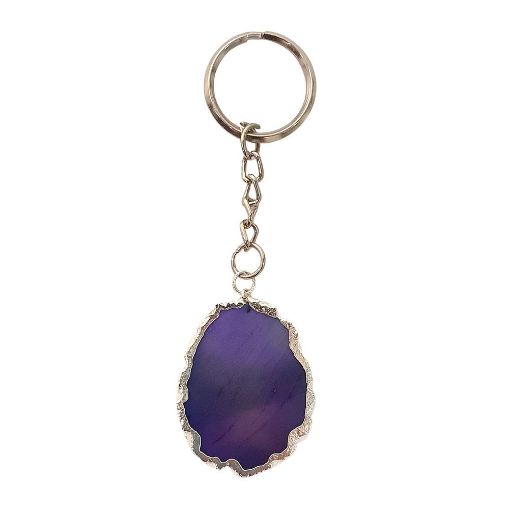Agate Slice Keychain