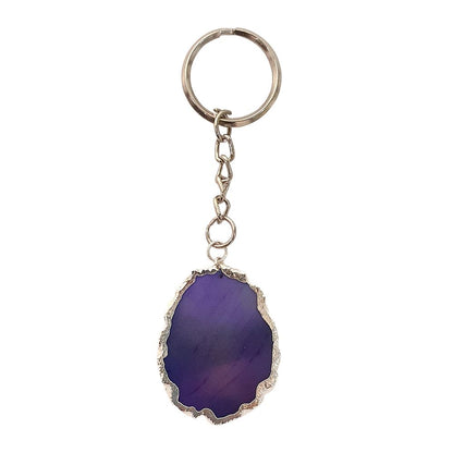 Agate Slice Keychain