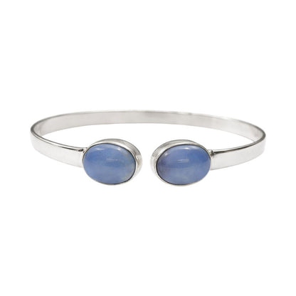 Silver-Plated Adjustable Oval Cuff Bangle - image 5