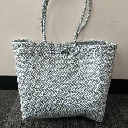 Recycled Plastic Woven Beach/Tote Long Strapped Bag, Large - image 7