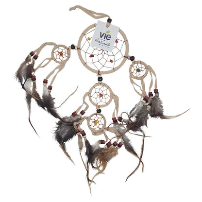 Dream Catcher, 9cm Ring with 4 Smaller Rings, Natural
