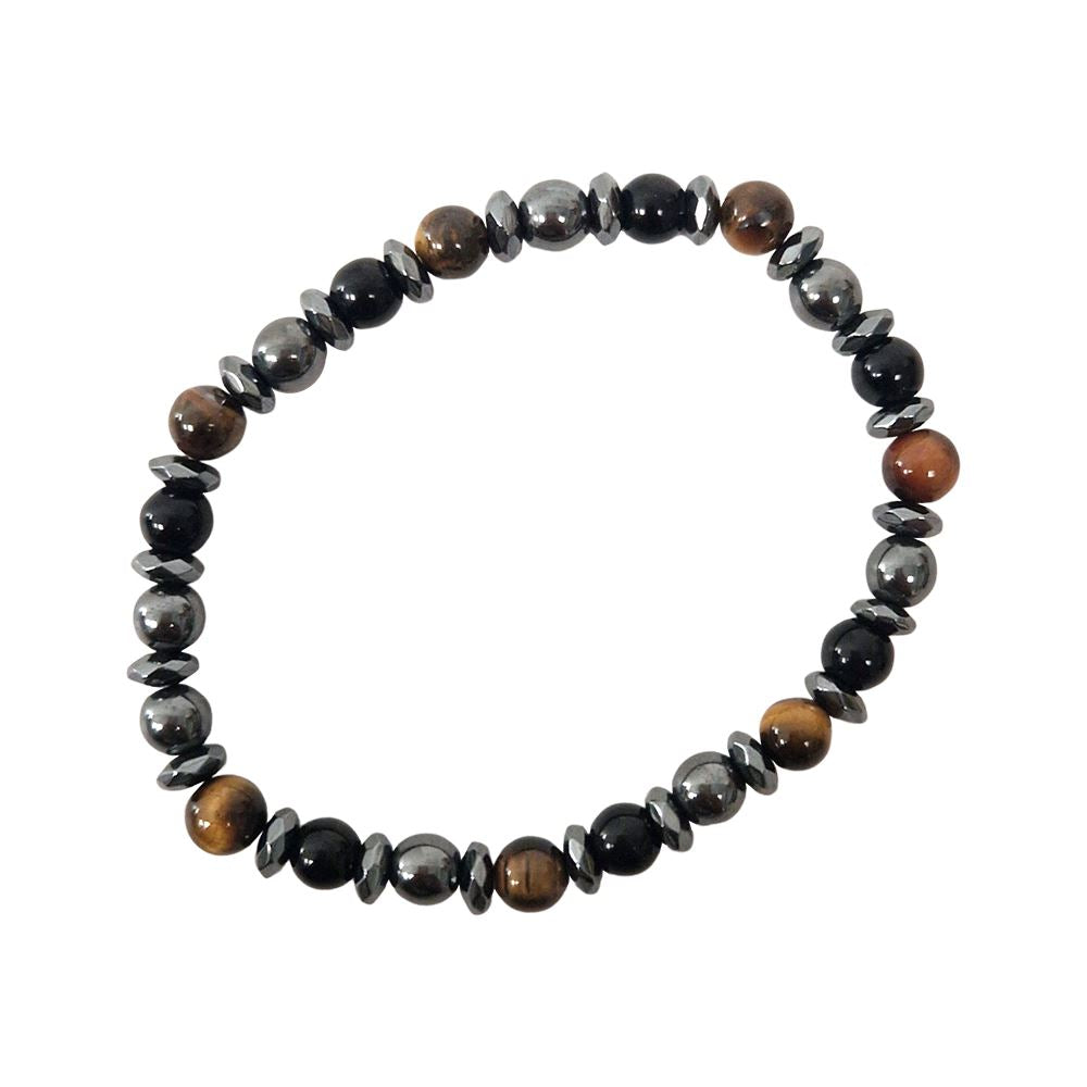 Tiger's Eye & Synthetic Hematite Bracelet