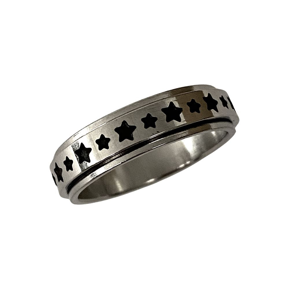Fidget Ring, Size 10, Star Pattern