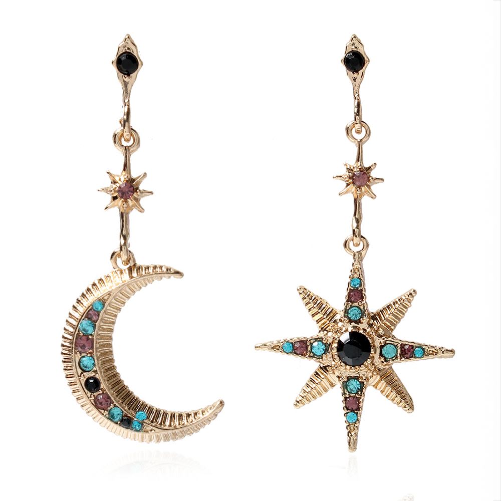 Star & Moon Drop Earrings