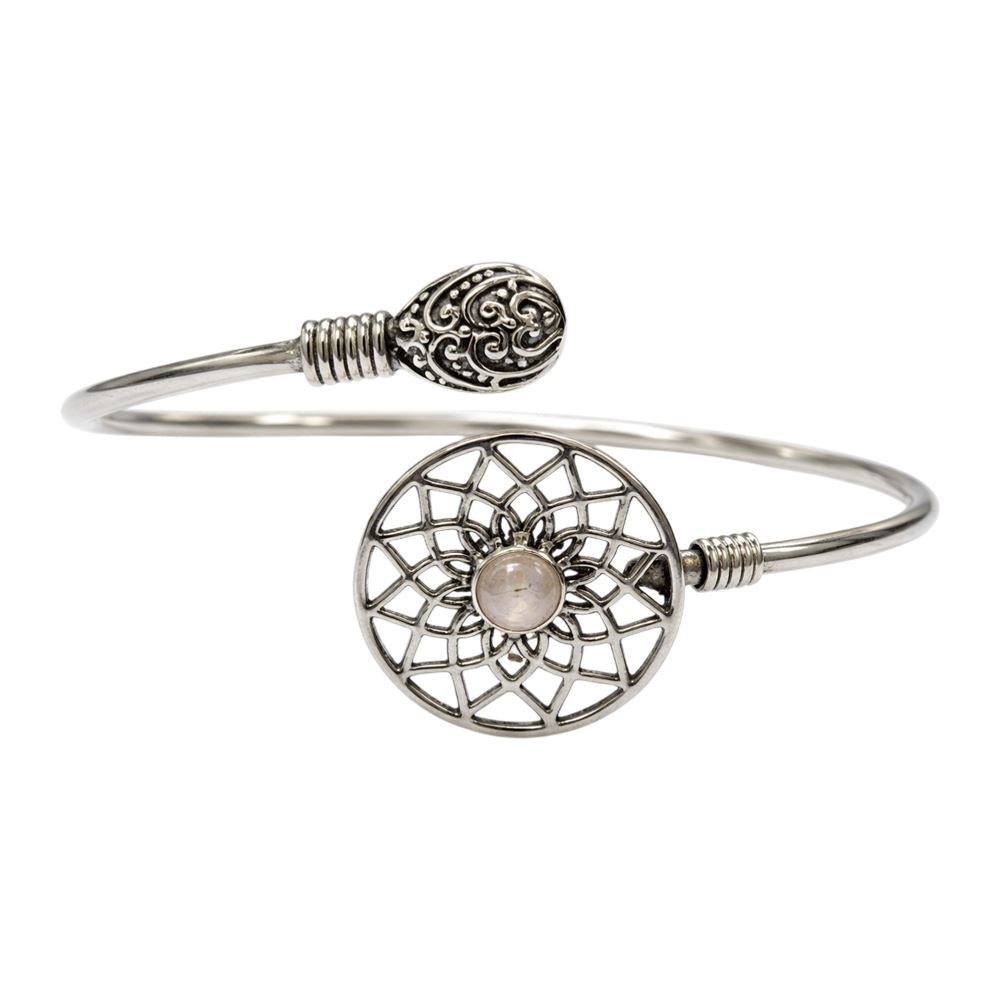 Silver-Plated Adjustable Dreamcatcher Cuff Bangle - image 11